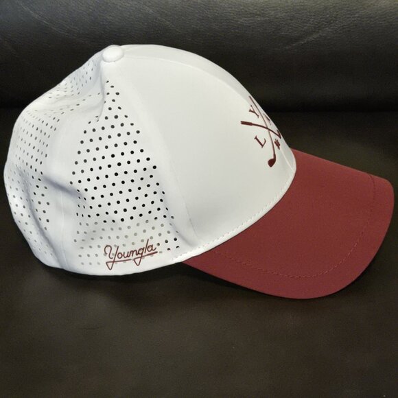 NWOT Rare YoungLA Tee Time Golf Hat Snapback White Burgundy - Picture 2 of 7